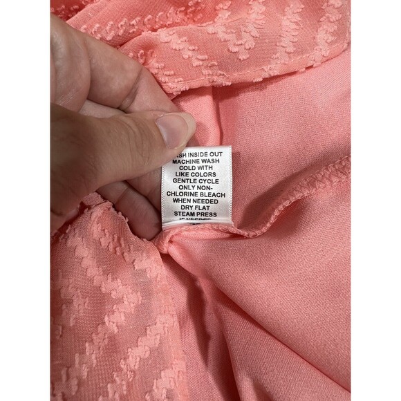 Elle Women’s Size Medium Coral Dress! Short, Tie Waist! Textured! - Picture 7 of 7